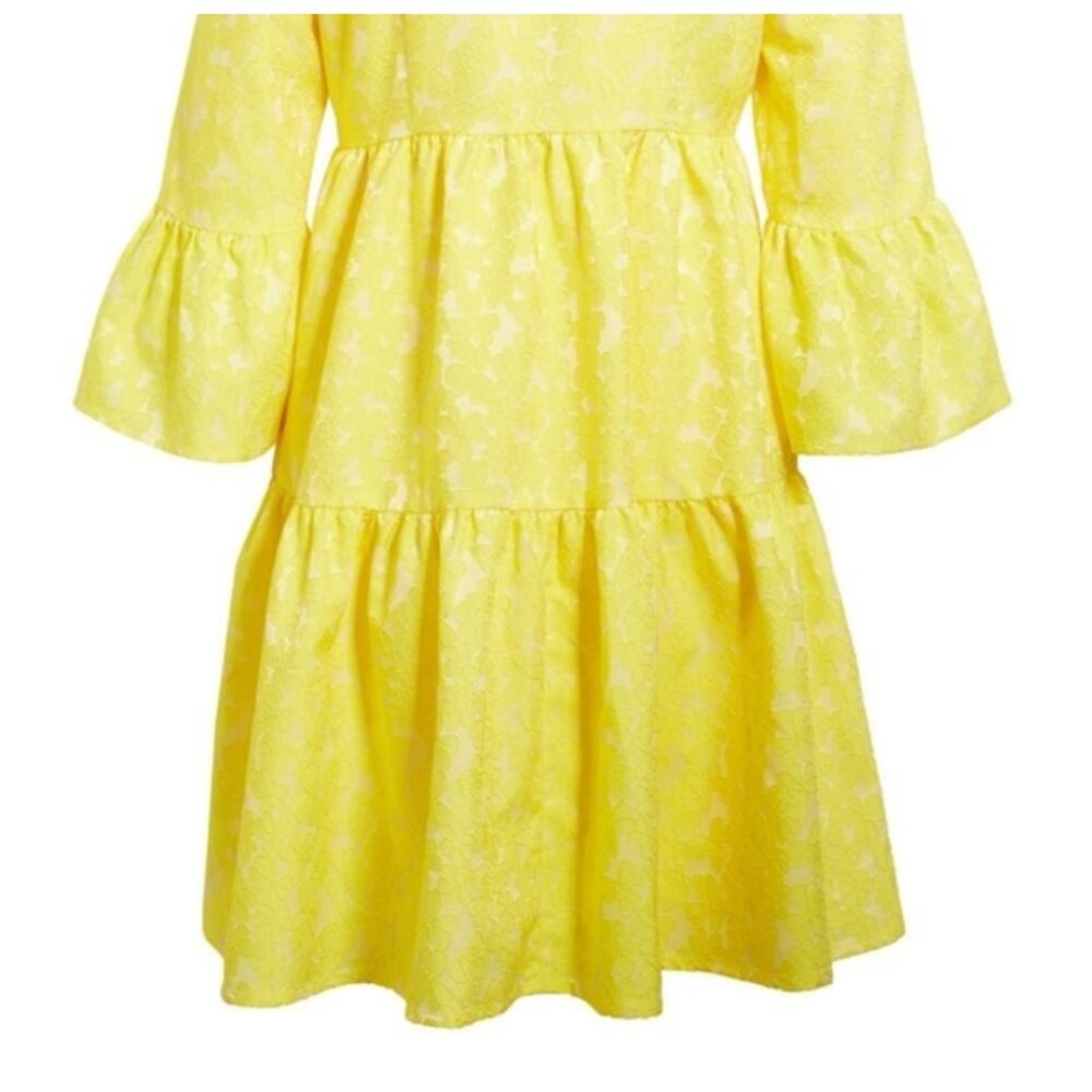 Halogen X Atlantic-Pacific Floral Jacquard Swing Jacket Yellow Medium Dressy - Picture 5 of 16